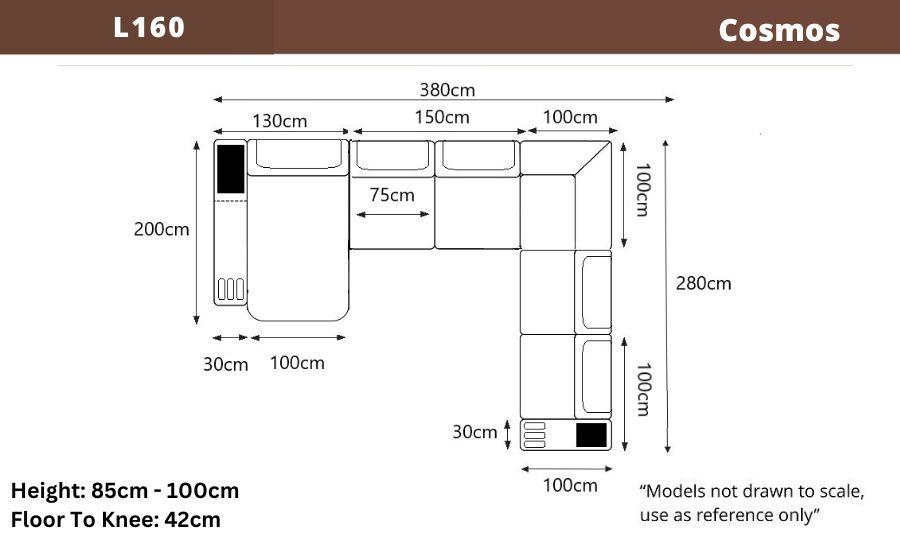 Cosmos LED U Shape Leather Lounge